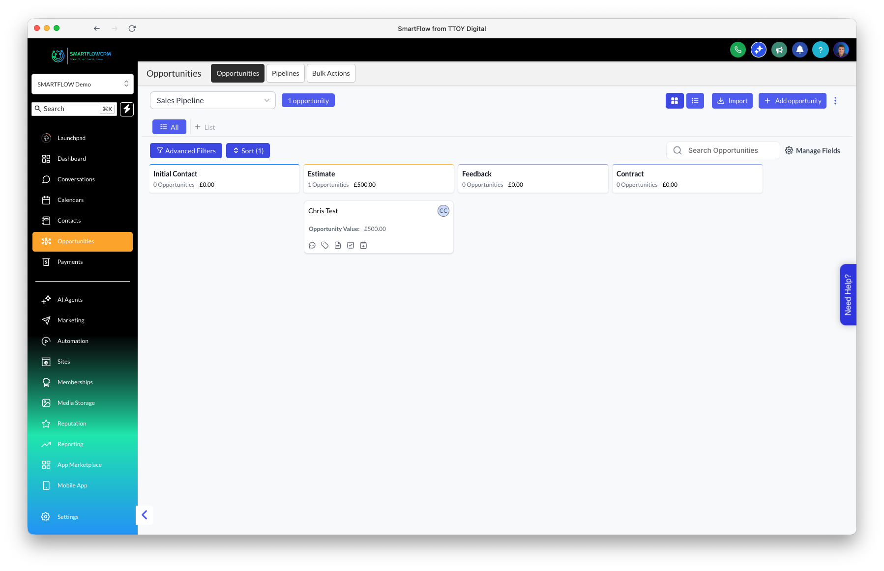 SmartFlow Custom Pipelines - Visual opportunities tracking