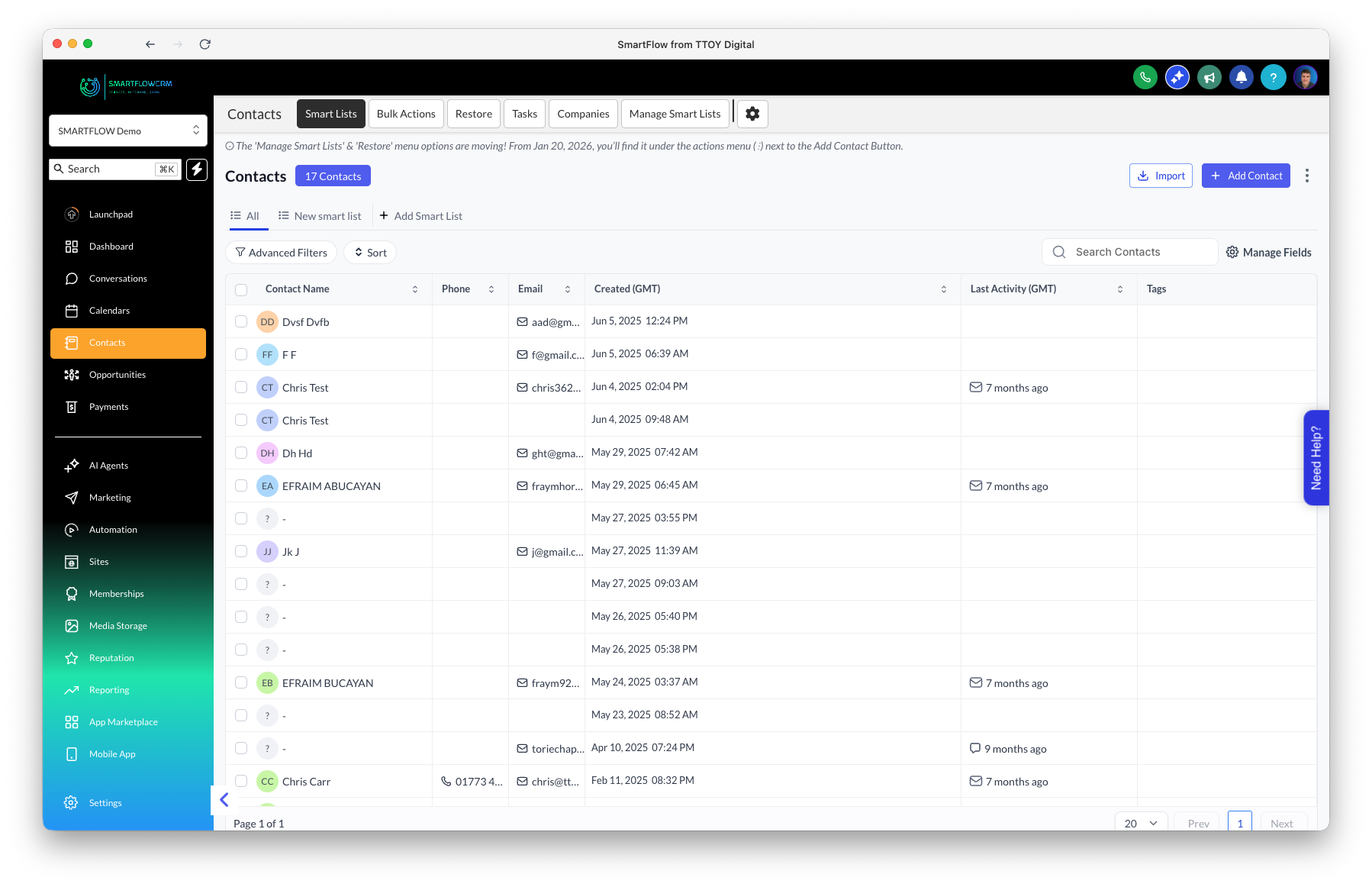 SmartFlow Lead Management - Smart contact lists and filtering